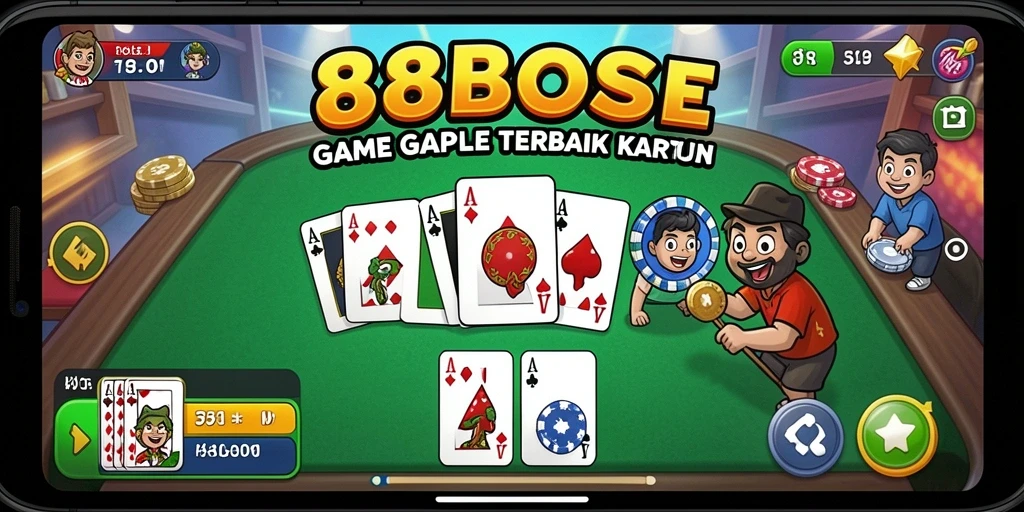 Tampilan menarik dari gameplay Gaple 88BOS yang mengasyikkan.