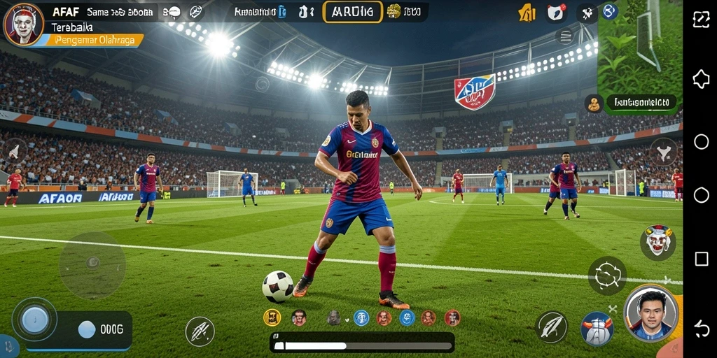 Tampilan gameplay menarik AFAF dengan aksi sepak bola yang intens.