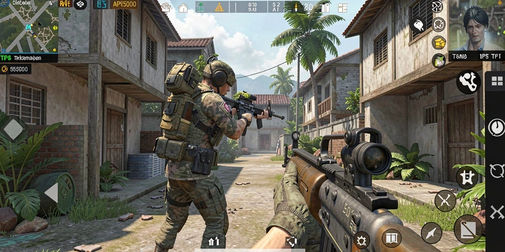 Tampilan gameplay menegangkan dalam pertempuran TPS API5000.