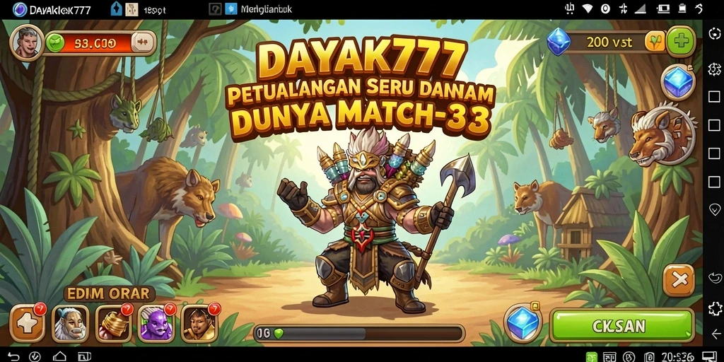 Gameplay DAYAK777 yang seru dan menantang dalam kategori Match-3.