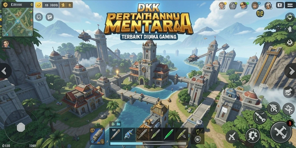 Screenshot gameplay DKK menampilkan aksi menara pertahanan melawan serangan musuh.