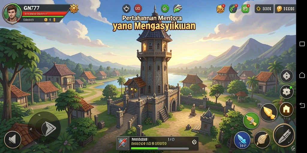 Screenshot gameplay GN777 menampilkan aksi Tower Defense yang mendebarkan.