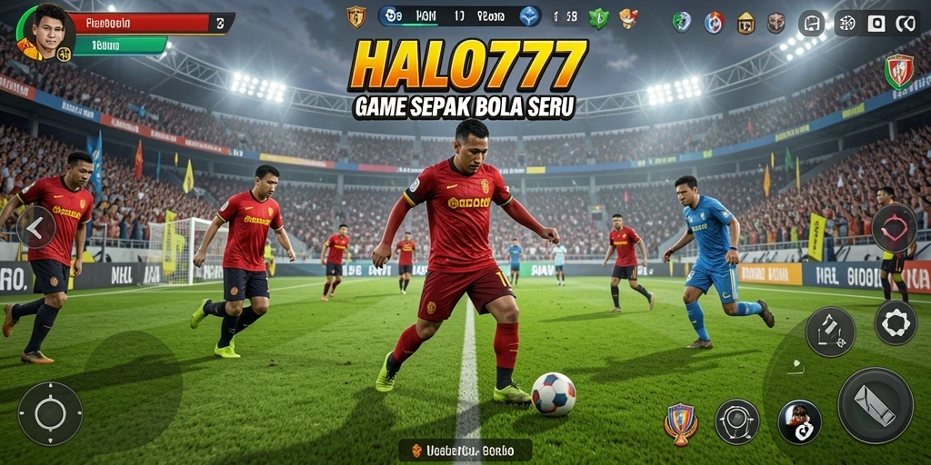 Screenshot HALO777 menunjukkan gameplay sepak bola yang dinamis dan menarik.