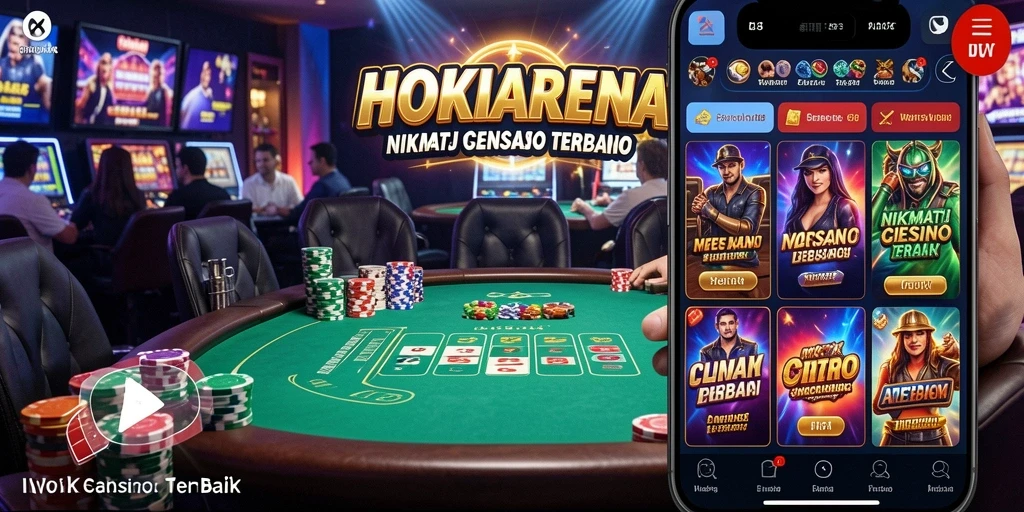 Tangkapan layar permainan Live Casino HOKIARENA dengan dealer langsung.