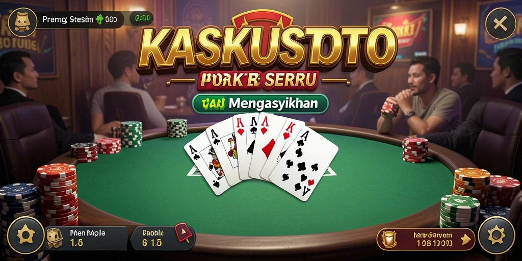 Tampilan KASKUSTOTO dengan gameplay Poker yang menarik.