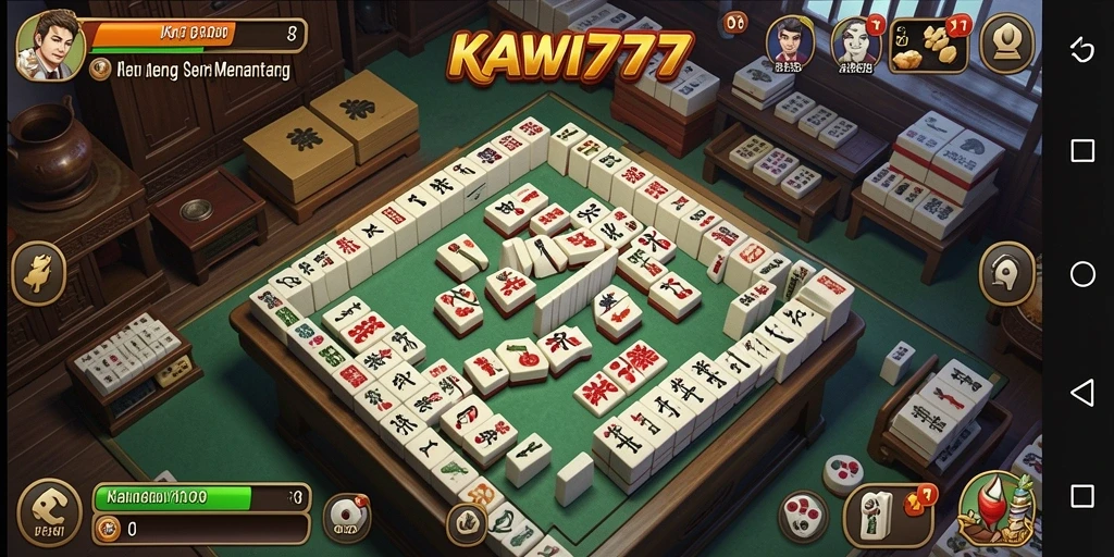 Tampilan gameplay KAWI777 yang seru dan menantang di Mahjong.