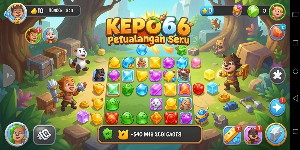 Screenshot gameplay KEPO66 menampilkan tantangan seru Match-3.