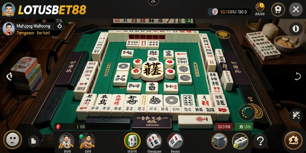Tampilan gameplay menarik LOTUSBET88 dengan elemen Mahjong.