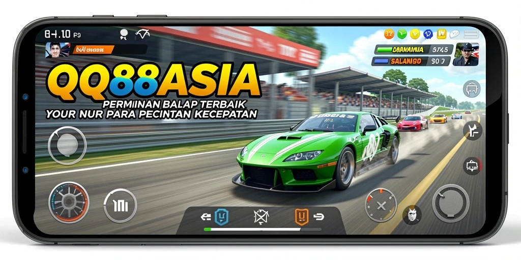 Tampilan gameplay mendebarkan dari QQ88ASIA dalam balapan yang penuh aksi.
