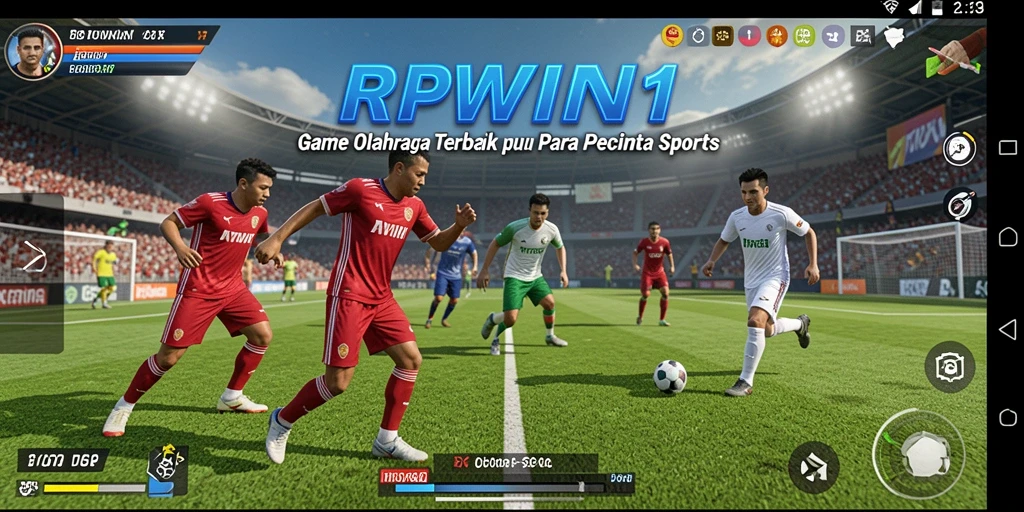 Screenshot RPWIN1 menampilkan aksi seru dalam permainan olahraga.
