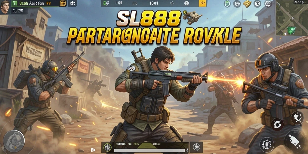Screenshot SL888 menampilkan aksi pertarungan seru dalam Battle Royale.