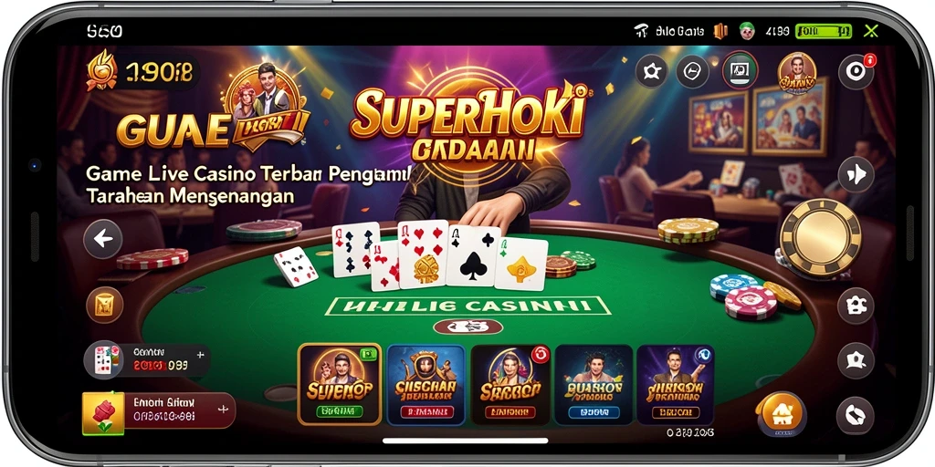 Tampilan gameplay SUPERHOKI yang menarik dan interaktif dari kasino langsung.