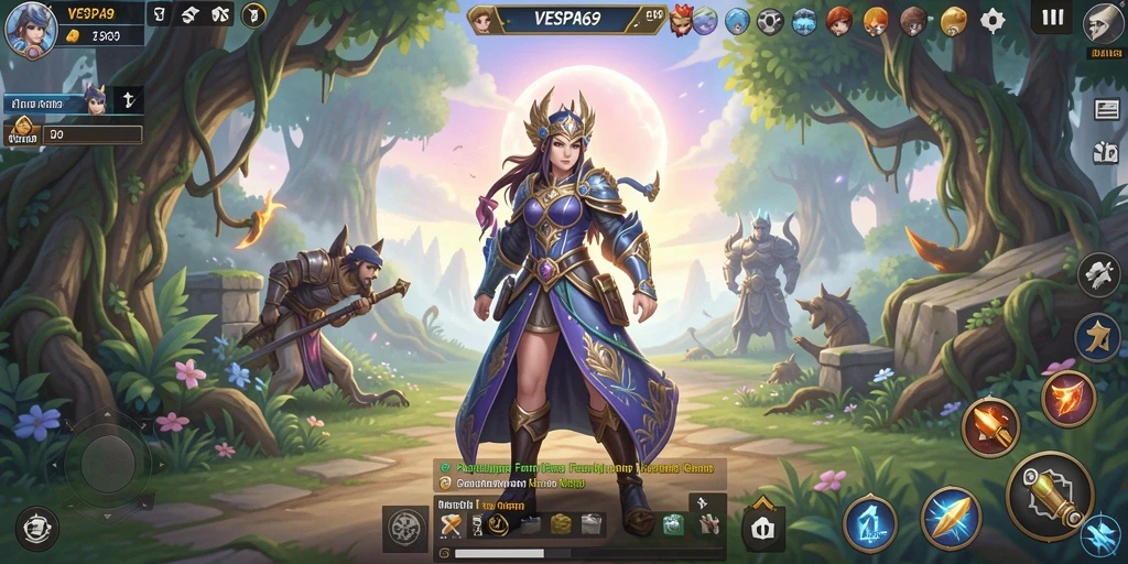Tampilan gameplay RPG VESPA69 dengan pertarungan yang seru.